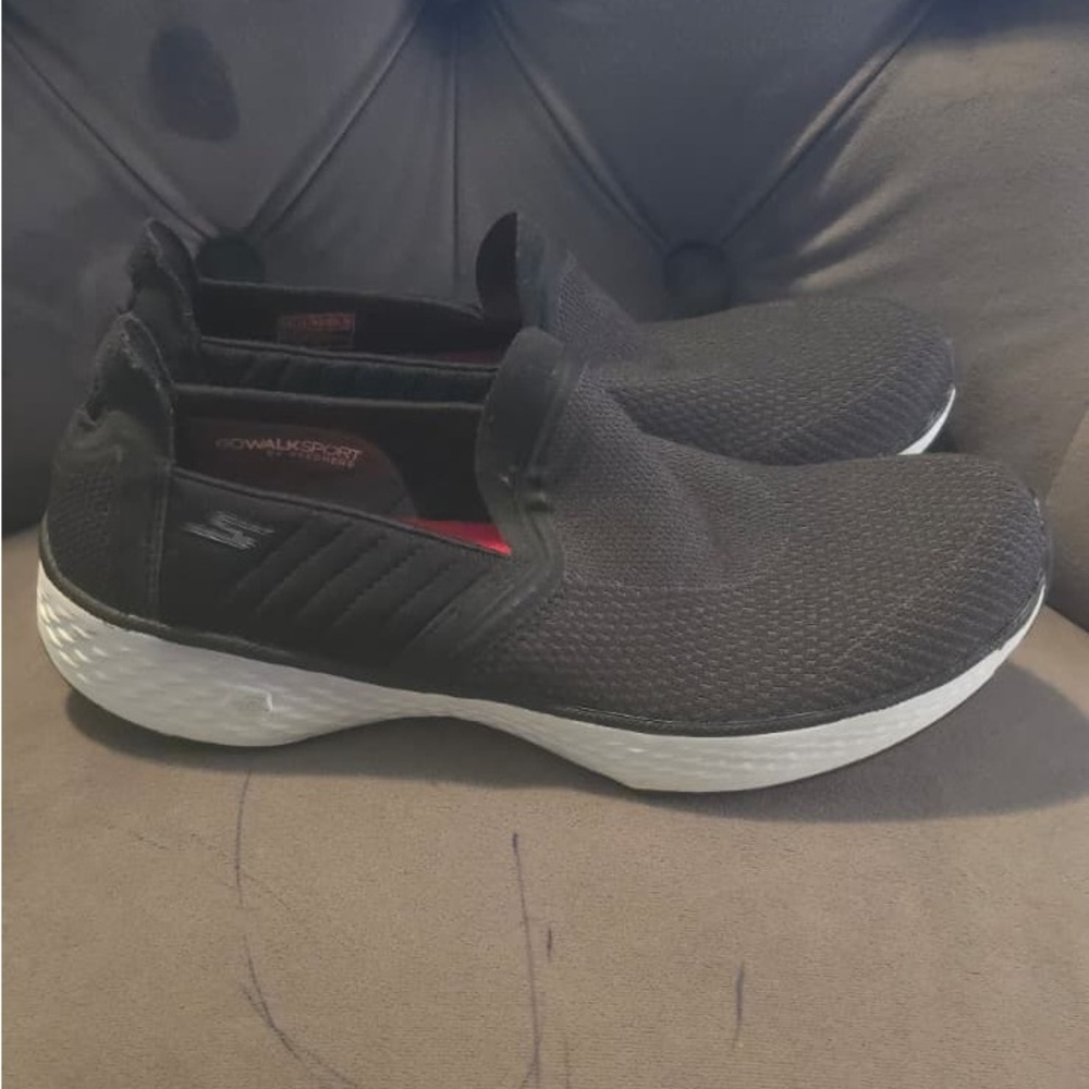 Skechers Goga Max Red and Yellow Sneakers - Picture 14 of 16